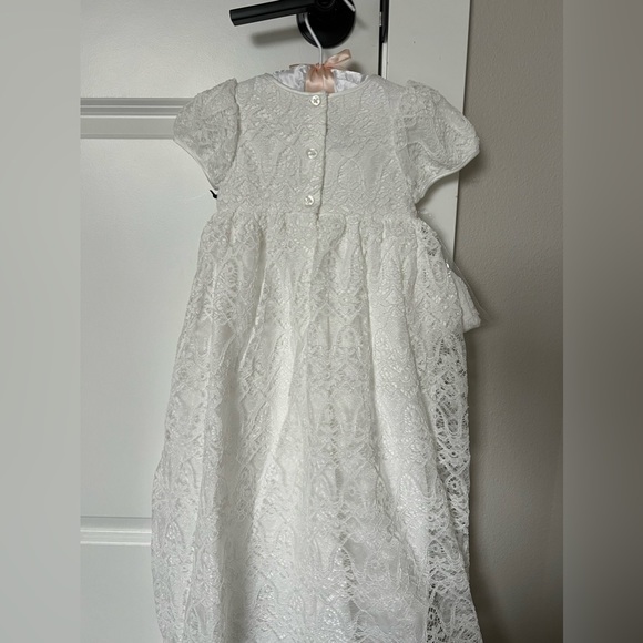 Pippa and Julie White Lace Christening Gown with Bonnet size 12M - Picture 5 of 8
